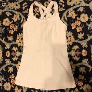 White Lululemon workout tank top